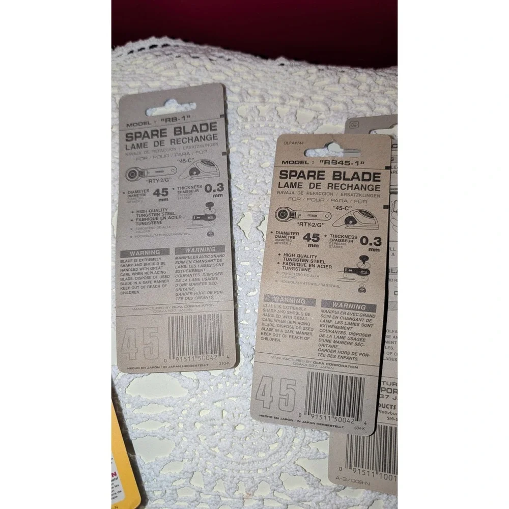 NEW 5pc Vintage OLFA RTY-2/DX , RTY-1/G Rotary Cutter RB45-1 Blades 45mm 28mm